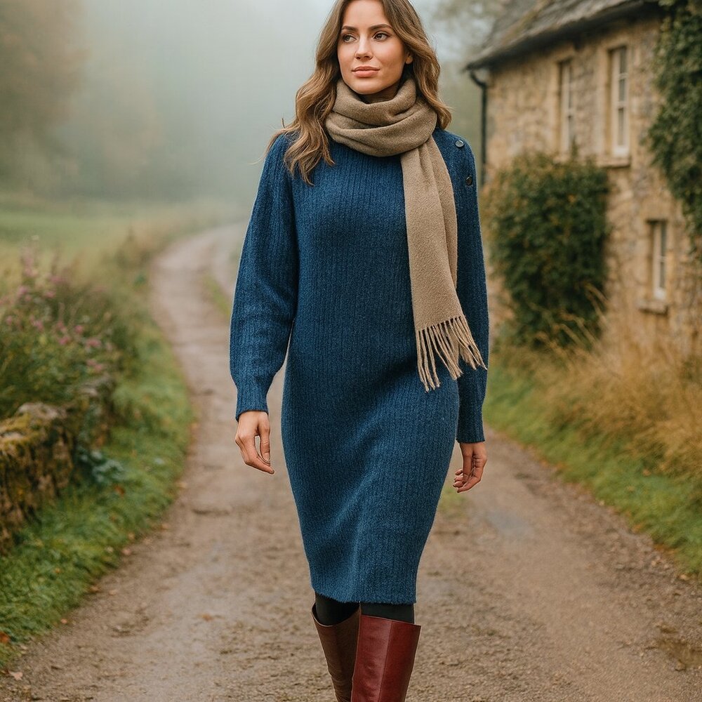 Barbour Blue Midi Dress